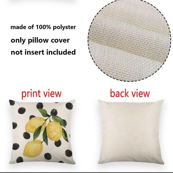 2 pc Polka Dot Lemon Cushion Covers (Cover Only) - Picture 3 of 3